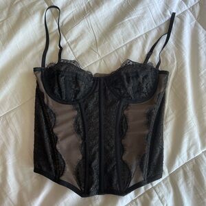 Urban Outfitters Modern Love Black Corset Top Size Small